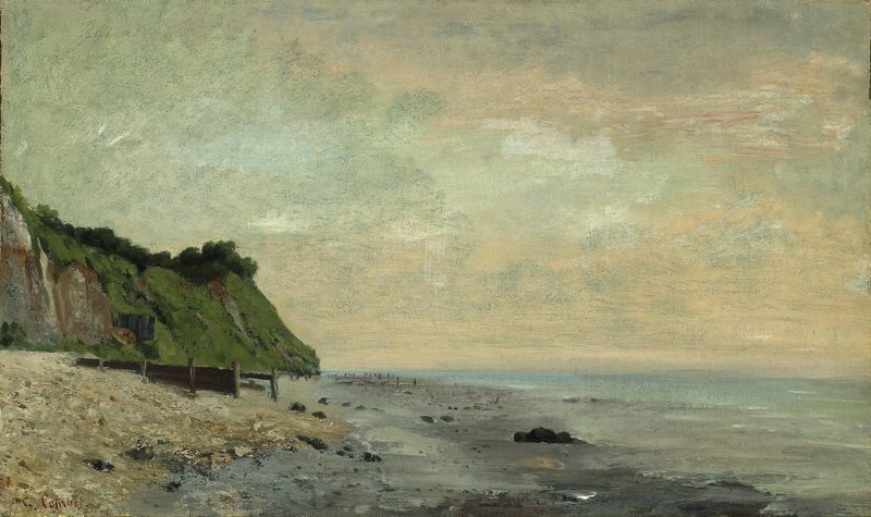 Cliffs on the Sea Coast, vintage artwork by Gustave Courbet, A3 (16x12") Poster Print