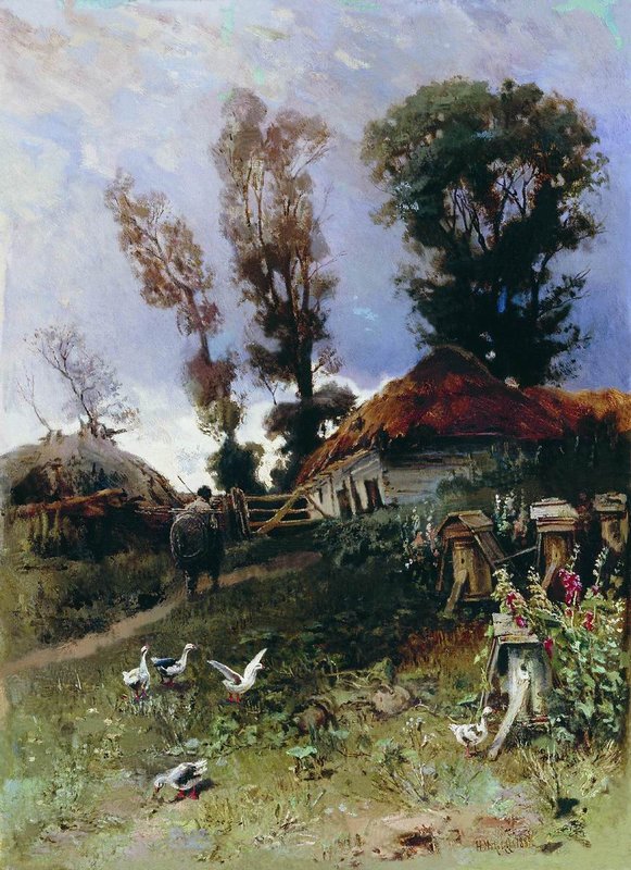 Apiary, vintage artwork by Nikolai Makovsky, 12x8" (A4) Poster