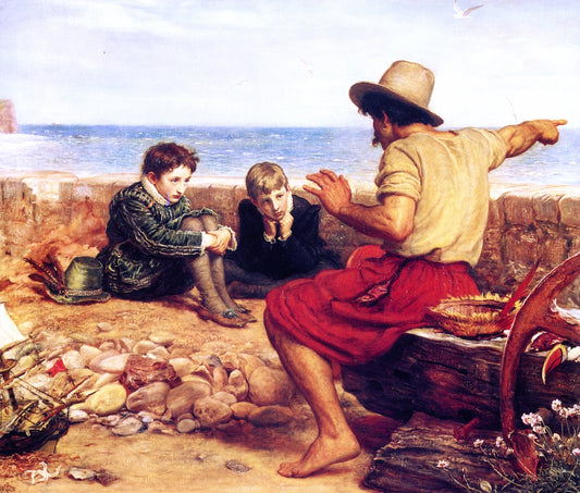 The Boyhood of Raleigh, vintage artwork by Sir John Everett Millais, 12x8" (A4) Poster