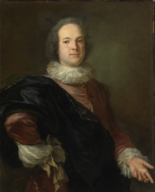 Portrait of Sir de Carnay, vintage artwork by Jean-Baptiste Van Loo, 12x8" (A4) Poster