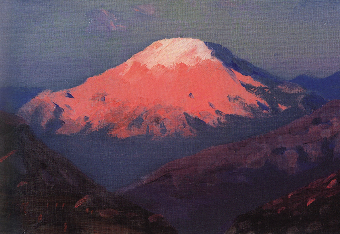 Mount Kazbek, vintage artwork by Arkhip Ivanovich Kuindzhi, 12x8" (A4) Poster