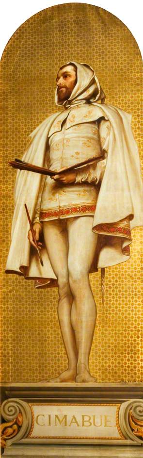 Giovanni Cimabue, vintage artwork by Sir Frederic Lord Leighton, 12x8" (A4) Poster