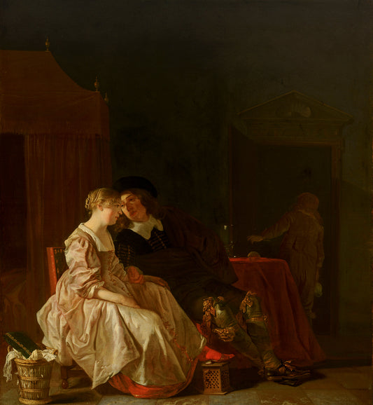 An Amorous Couple, vintage artwork by Jacob Van Loo, 12x8" (A4) Poster