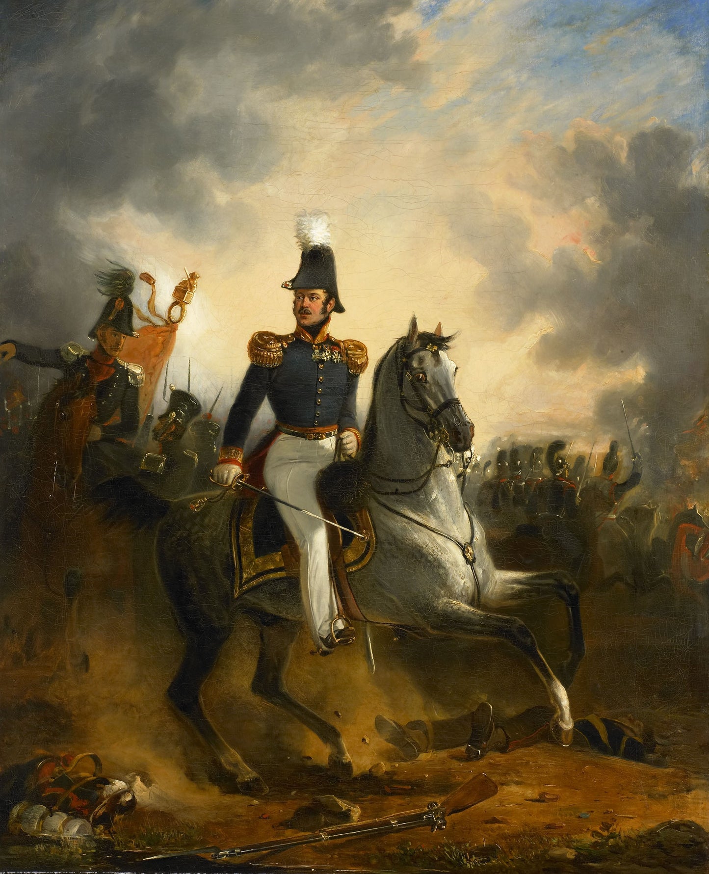 The Engagement at Houthalen, vintage artwork by Nicolaas Pieneman, A3 (16x12") Poster Print