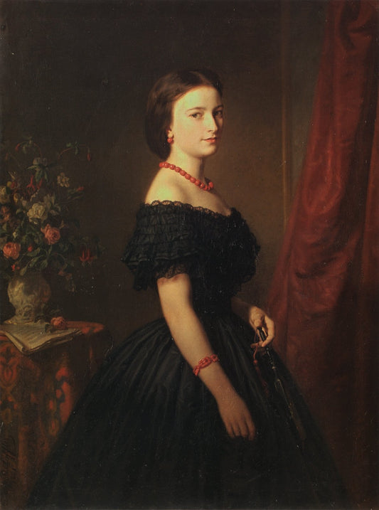 Portrait of Marii Sawiczewskiej, vintage artwork by Leopold Löffler, 12x8" (A4) Poster