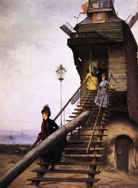 Moulin de la Galette, vintage artwork by Paul Francois Quinsac, 12x8" (A4) Poster