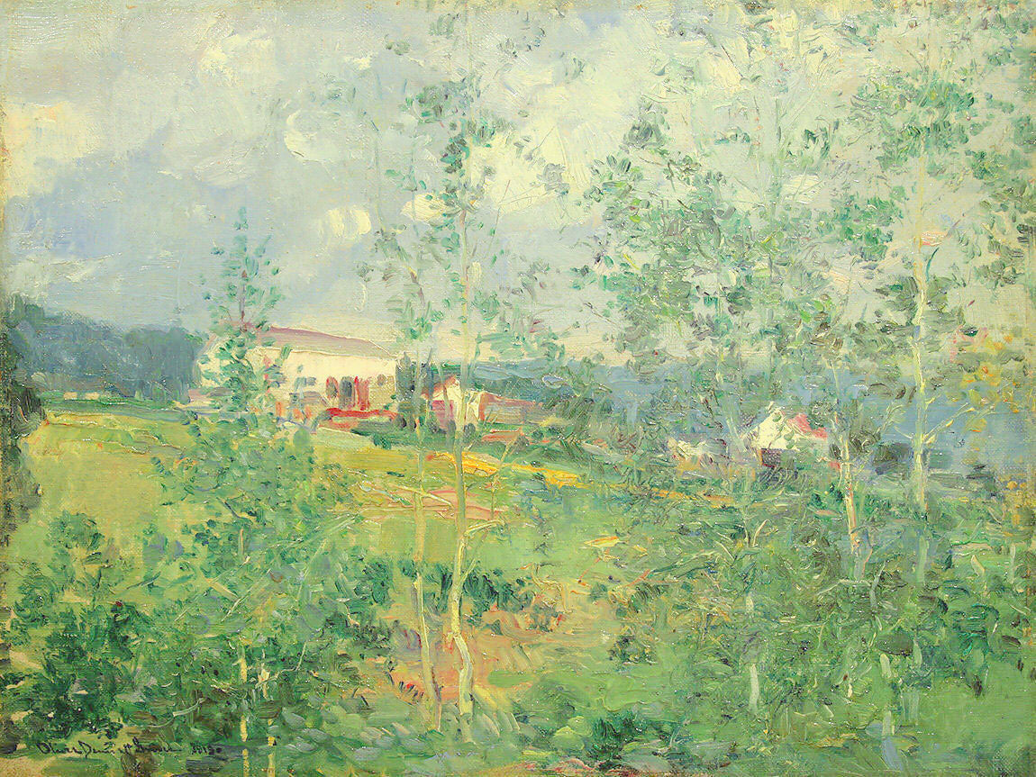 Hillside in Summer, vintage artwork by Oliver Dennett Grover, 12x8" (A4) Poster