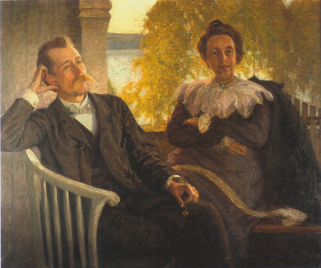 Author Per Hallstrom and his wife Helga by Richard Bergh,A3(16x12")Poster