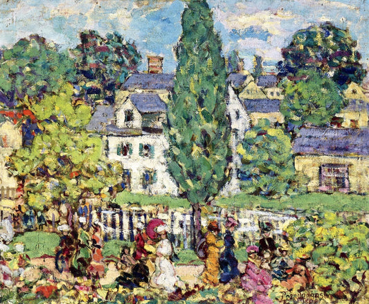 Afternoon Stroll, Summer, vintage artwork by Maurice Prendergast, 12x8" (A4) Poster