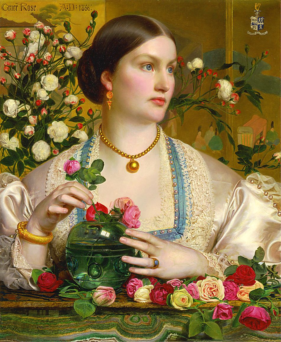 Grace Rose, vintage artwork by Anthony Frederick Sandys, 12x8" (A4) Poster