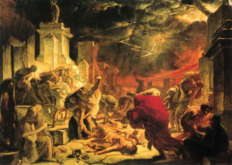 The Last Day of Pompeii (study), vintage artwork by Karl Pavlovich Brulloff, A3 (16x12") Poster Print
