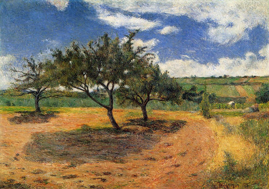 Apple Trees at l'Hermitage III, vintage artwork by Paul Gauguin, 12x8" (A4) Poster