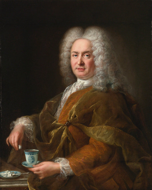 Portrait of a Gentleman with a Cup of Chocolate, vintage artwork by Alexis-Simon Belle, 12x8" (A4) Poster