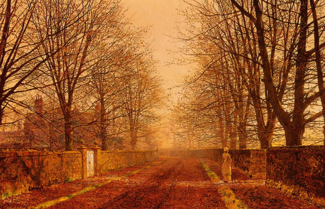 Golden Light, vintage artwork by John Atkinson Grimshaw, 12x8" (A4) Poster