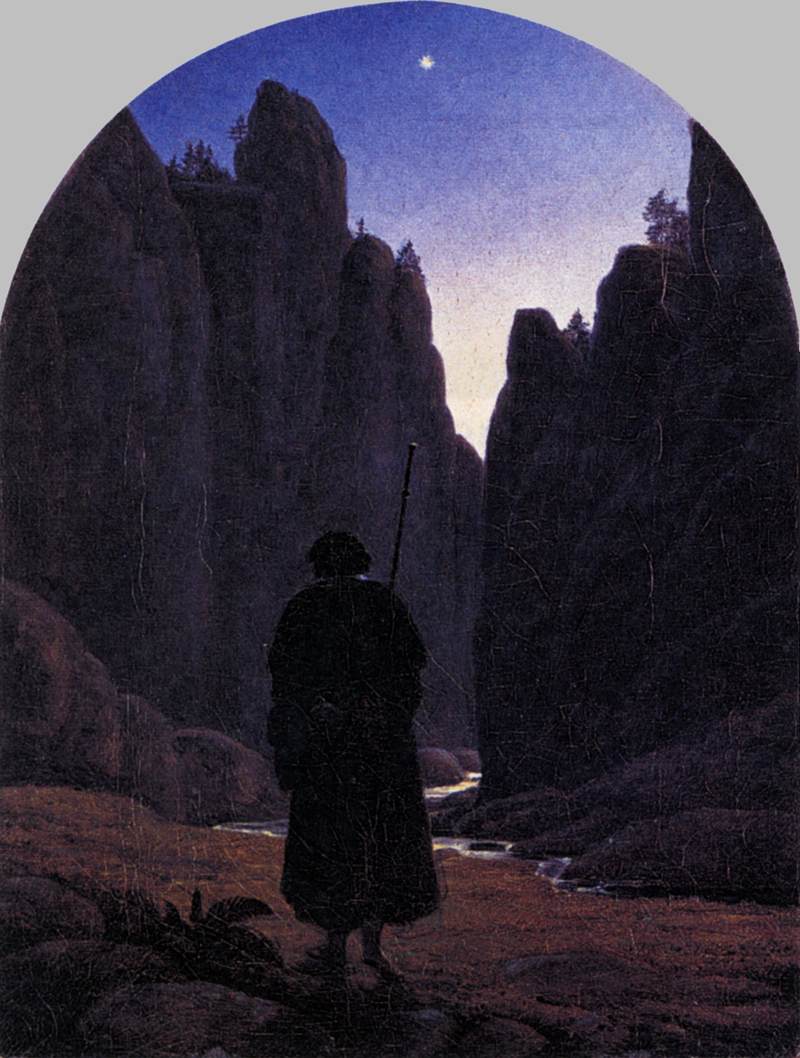 Pilgrim in a Rocky Valley, vintage artwork by Carl Gustav Carus, A3 (16x12") Poster Print
