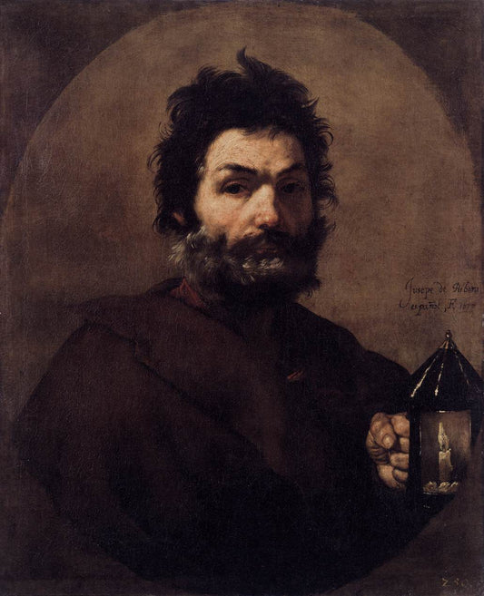 Diogene, vintage artwork by Jusepe de Ribera, 12x8" (A4) Poster