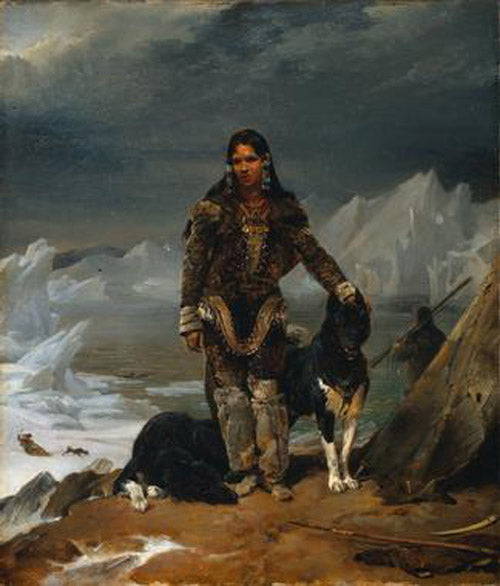 A Woman from the Land of Eskimos, vintage artwork by Leon Cogniet, A3 (16x12") Poster Print