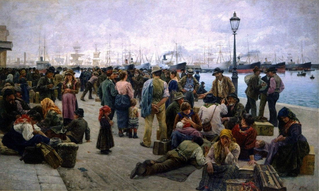 Emigrants, vintage artwork by Adolfo Tommasi, 12x8" (A4) Poster