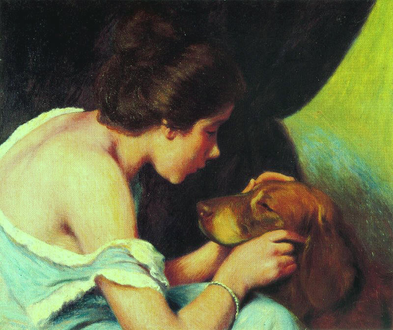 The Best Friend, vintage artwork by Federico Zandomeneghi, 12x8" (A4) Poster