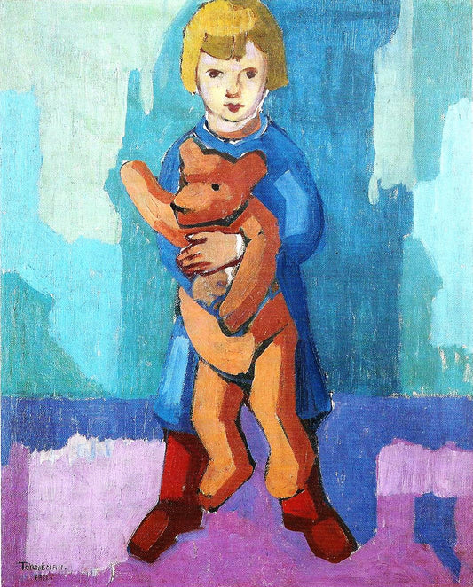 Algot with Teddy Bear by Axel Torneman,16x12(A3) Poster