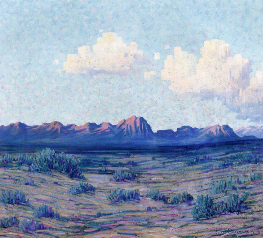 White Clouds, vintage artwork by Joseph David Greenbaum, 12x8" (A4) Poster
