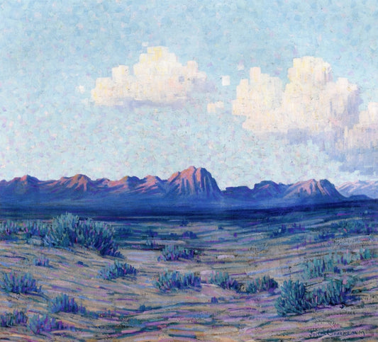 White Clouds, vintage artwork by Joseph David Greenbaum, 12x8" (A4) Poster