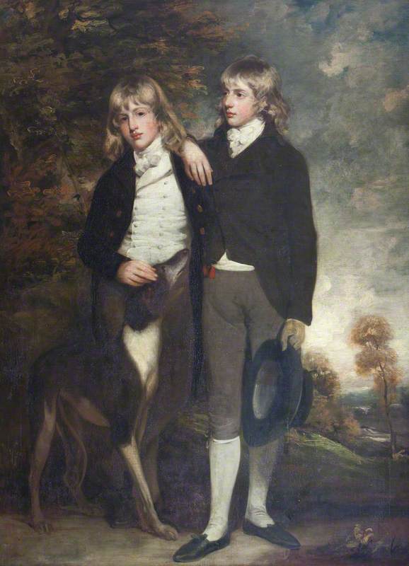 The Honourable John Cust and His Brother the Honourable Henry Cockayne Cust, vintage artwork by John Hoppner, 12x8" (A4) Poster