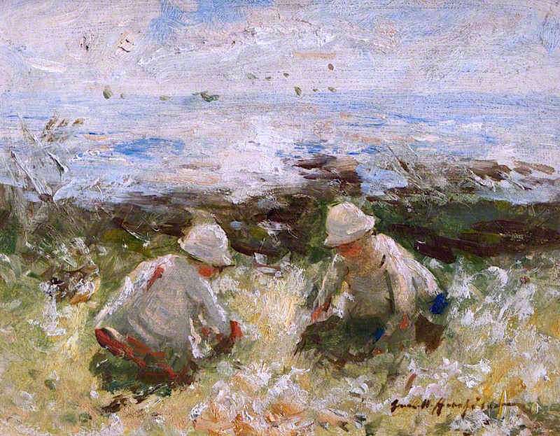 On the Bents, Carnoustie, vintage artwork by Robert Gemmell Hutchison R.S.A. R.S.W., 12x8" (A4) Poster