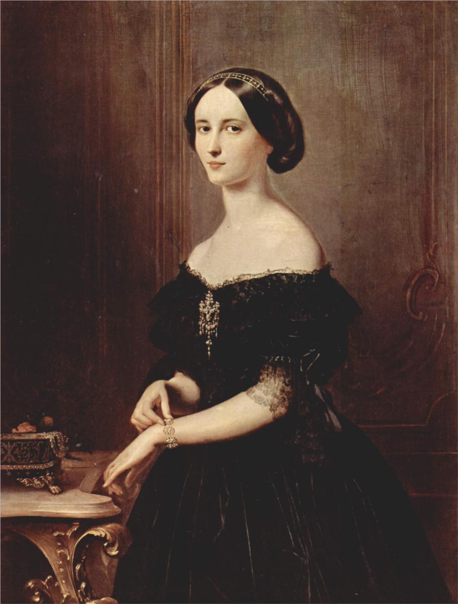 Portrait of a Venetian woman, vintage artwork by Francesco Paolo Hayez, A3 (16x12") Poster Print