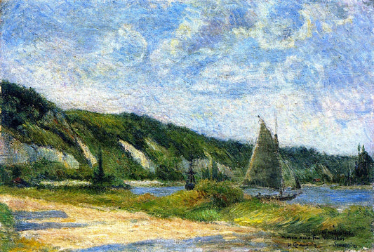 Cliffs at La Bouille, vintage artwork by Paul Gauguin, 12x8" (A4) Poster