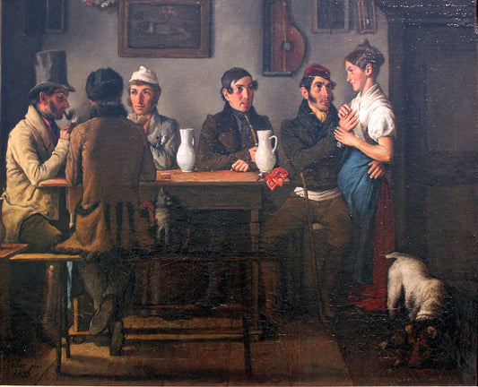 At the Tavern, vintage artwork by Johann Michael Neder, A3 (16x12") Poster Print