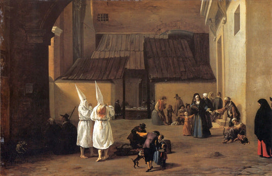 The Flagellants, vintage artwork by Pieter van Laer, 12x8" (A4) Poster