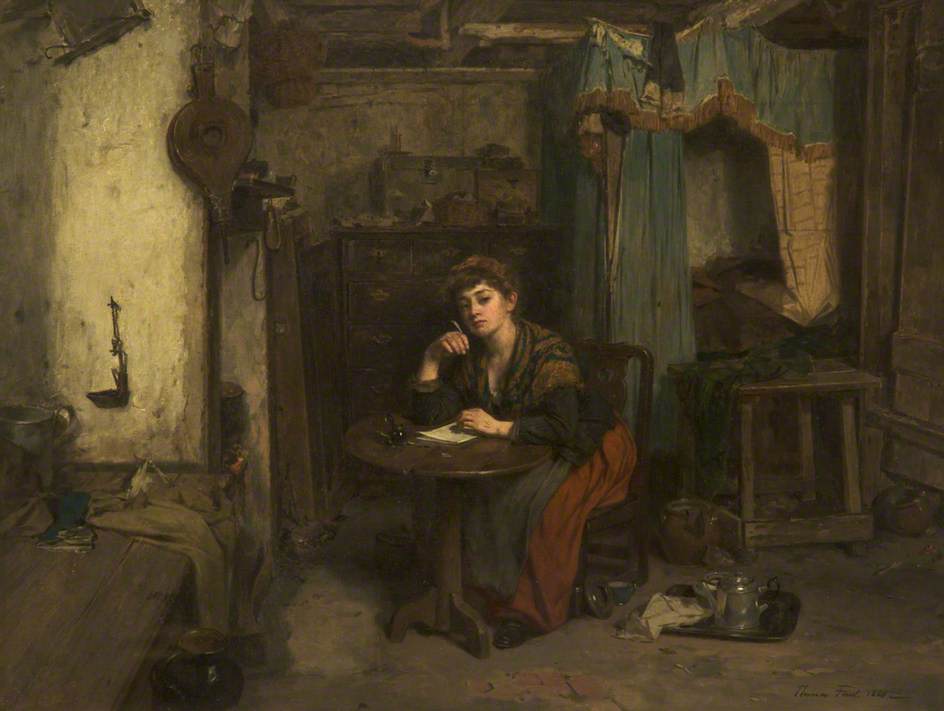 What shall I say to him?, vintage artwork by Thomas Faed RA HRSA, 12x8" (A4) Poster