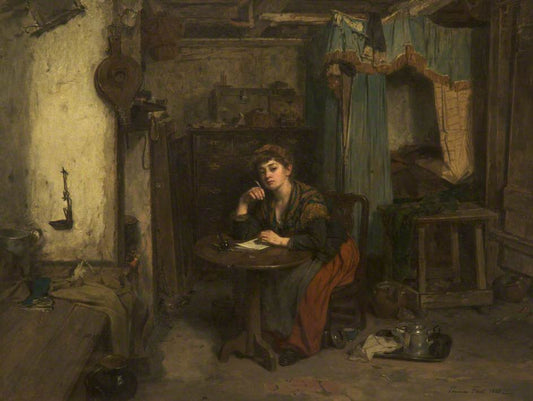 What shall I say to him?, vintage artwork by Thomas Faed RA HRSA, 12x8" (A4) Poster