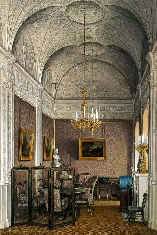 A Boudoir in the Winter Palace, vintage artwork by Eduard Gau, A3 (16x12") Poster Print