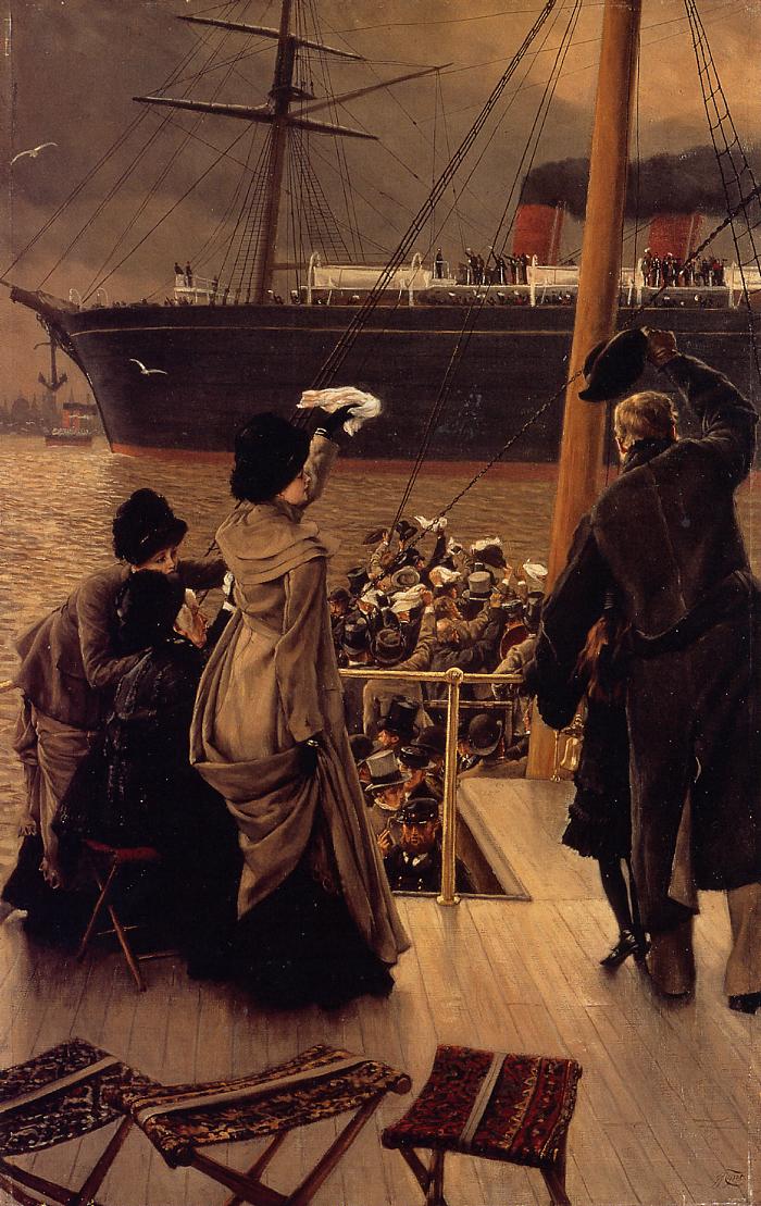 Goodby , on the Mersey, vintage artwork by James Tissot, 12x8" (A4) Poster