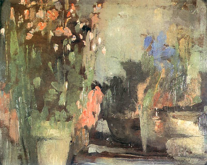 Flowers on the Terrace by Olga Boznas„ska,A3(16x12")Poster