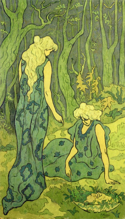 Two Girls next to the Head of Orpheus by Paul Ranson,A3(16x12")Poster