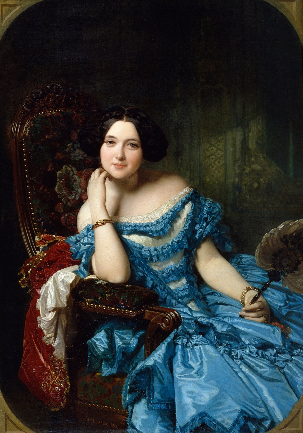 Amalia de Llano y Dotres, condesa de Vilches, vintage artwork by Federico de Madrazo y Kuntz, A3 (16x12") Poster Print