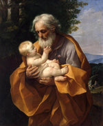 Saint Joseph with the Infant Jesus, vintage artwork by Guido Reni, 12x8" (A4) Poster