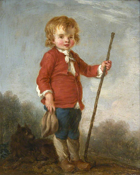 Shepherd, vintage artwork by Attributed to Antoine Coypel II, 12x8" (A4) Poster