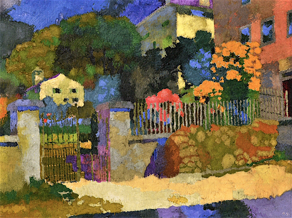 Home in Stampa, vintage artwork by Augusto Giacometti, 12x8" (A4) Poster