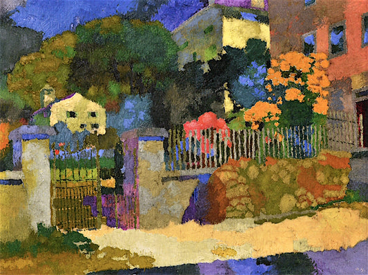 Home in Stampa, vintage artwork by Augusto Giacometti, 12x8" (A4) Poster
