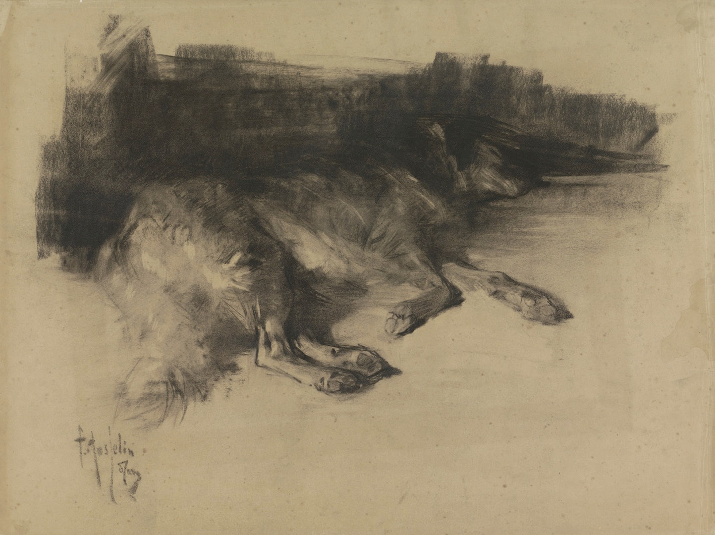 Sleeping Dog by Pieter de Josselin de Jong,A3(16x12")Poster
