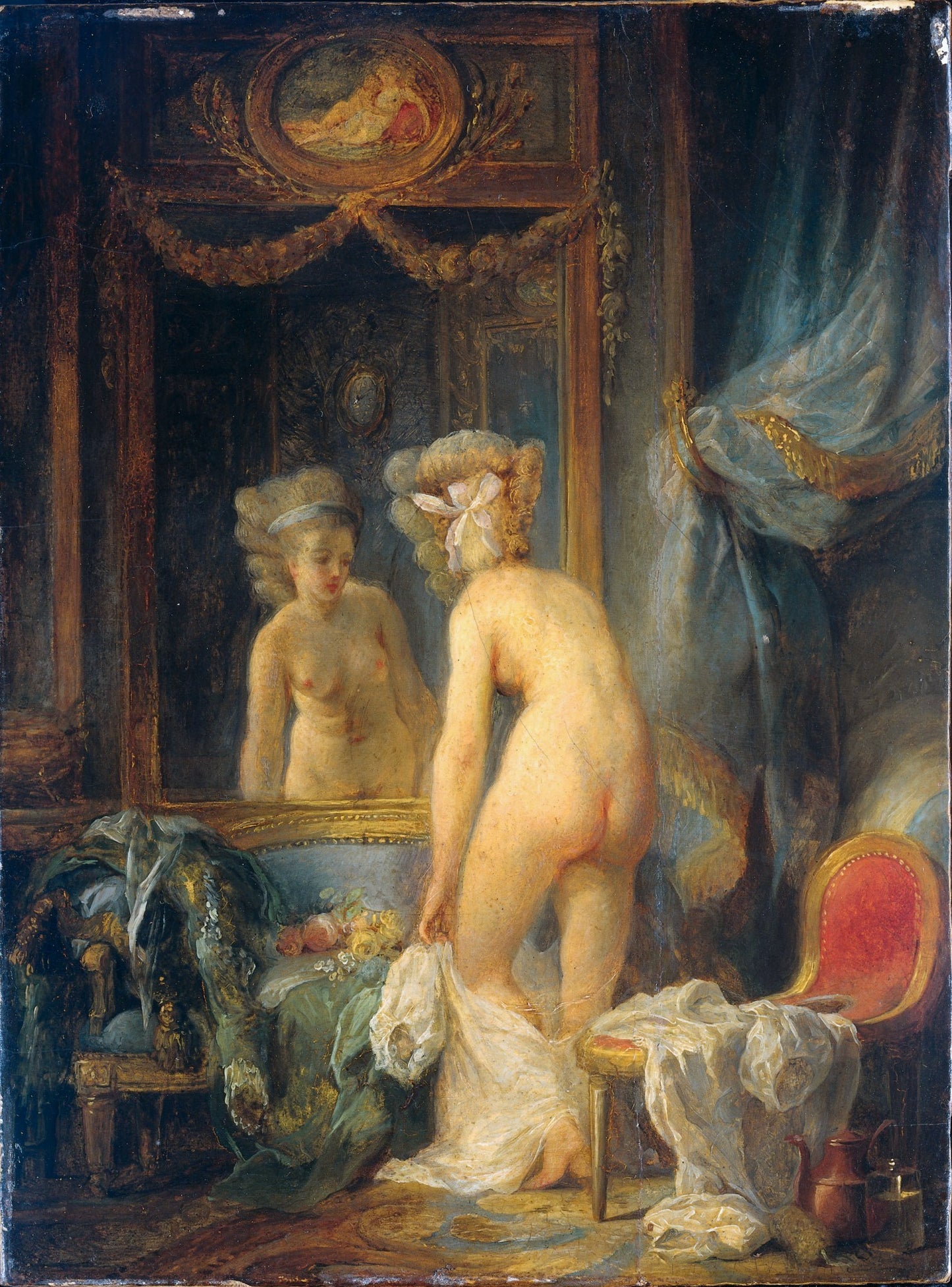 Morning Toilet, vintage artwork by Jean-Frederic Schall, 12x8" (A4) Poster