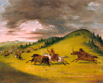Battle Between Sioux and Sac and Fox, vintage artwork by George Catlin, A3 (16x12") Poster Print