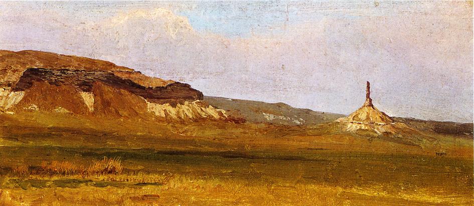 Chimney Rock, vintage artwork by Albert Bierstadt, 12x8" (A4) Poster