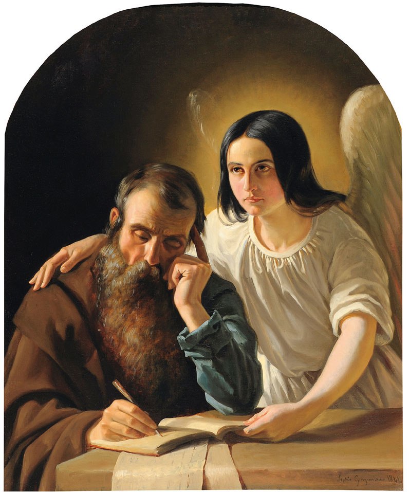 The Angel's Advice, vintage artwork by Sophie Gengembre Anderson, 12x8" (A4) Poster