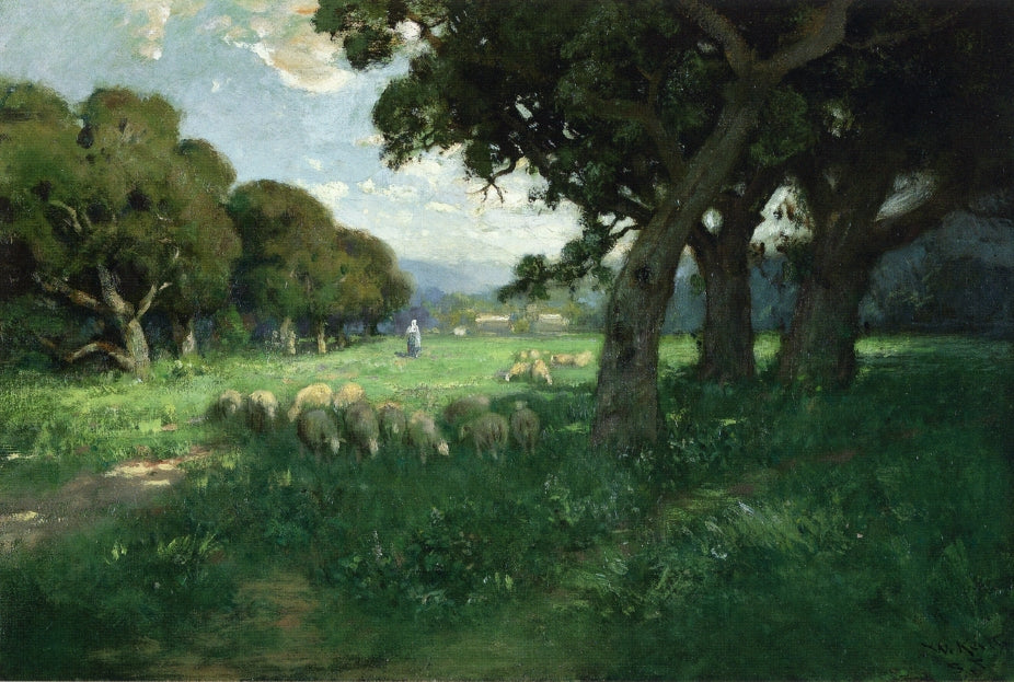 Hilegas Meadows, vintage artwork by William Keith, 12x8" (A4) Poster