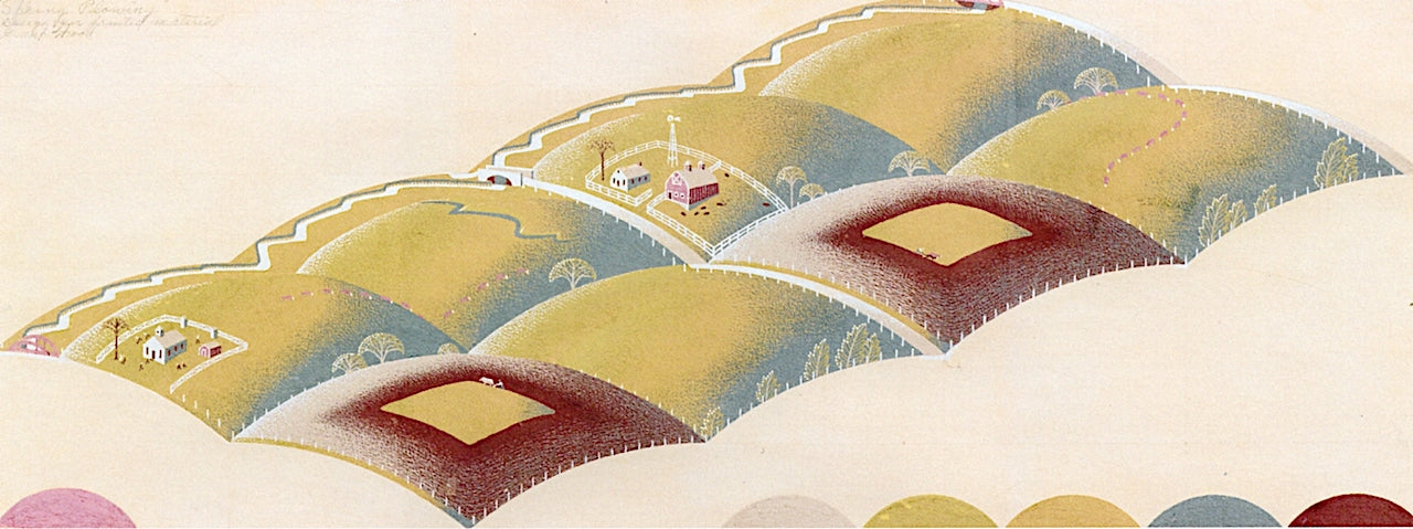 Spring Plowing (Textile Design) by Grant Wood,16x12(A3) Poster